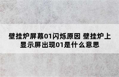 壁挂炉屏幕01闪烁原因 壁挂炉上显示屏出现01是什么意思